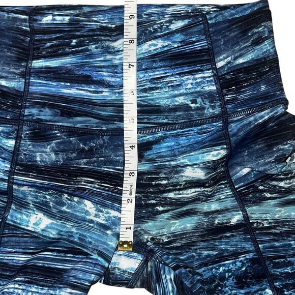 Lululemon Fast Free Crop II Nulux 19" Leggings Black Blue Space Dye size 4 - Picture 5 of 8